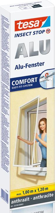 Actual product image tesa Insect screen Alu COMFORT for windows, with aluminium frame, without drilling (100 x 120 cm)