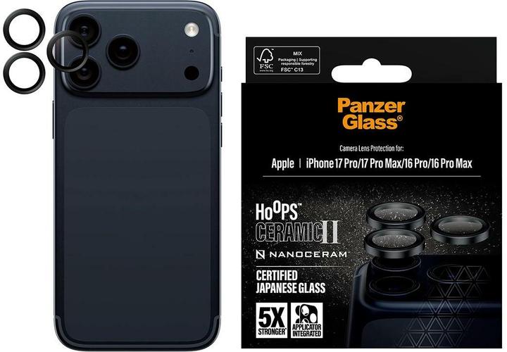 Produktbild PanzerGlass Hoops Camera Lens Protector (1 Stück, Apple iPhone 16 Pro Max, Apple iPhone 16 Pro, Apple iPhone 17 Pro, Apple iPhone 17 Pro Max)