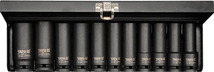 Actual product image Yato Deep Impact Socket Set (10 mm, 12 mm, 13 mm, 14 mm, 15 mm, 16 mm, 17 mm, 18 mm, 19 mm, 22 mm, 24 mm)