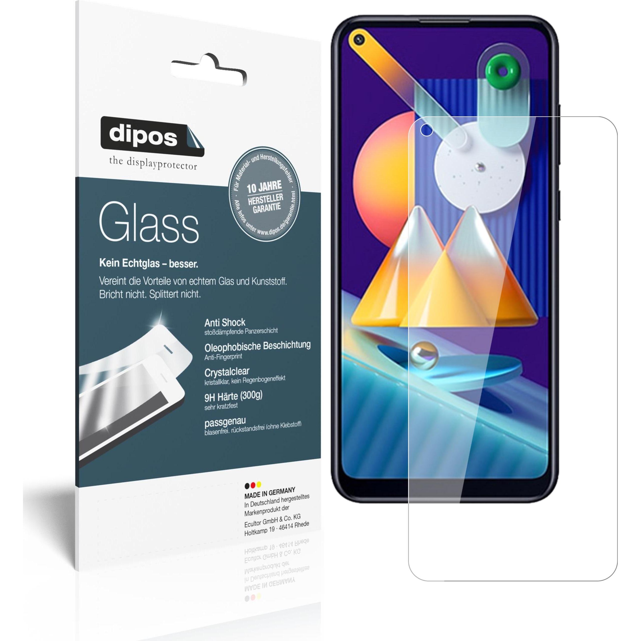 Dipos Displayschutz Anti-Shock (2 Stück, Samsung Galaxy M11), Smartphone Schutzfolie, Transparent