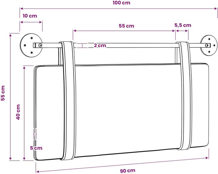 Actual product image vidaXL Modernes Kopfteil (100 x 55 x 5 cm)