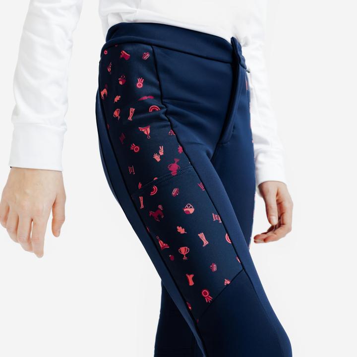 Actual product image Fouganza Winter-Reithose 100 Kinder rosa Print (140)