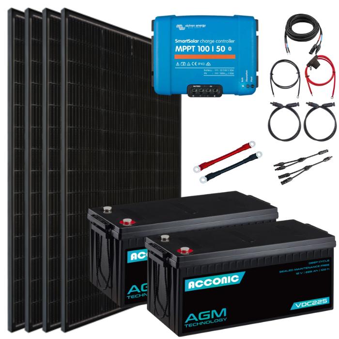 Immagine prodotto Noqon Solaranlage Basic-Set EXTRA LARGE - mit AGM Batterie (800 W)