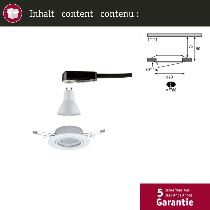 Produktbild Paulmann Einbauleuchte Base Set (350 lm, GU10)