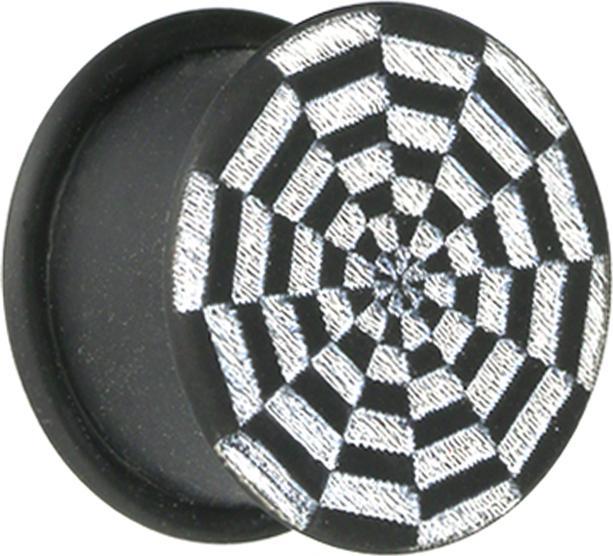 Actual product image Star Piercing Flesh Plug Black Spider Web (without brass, Silicone)