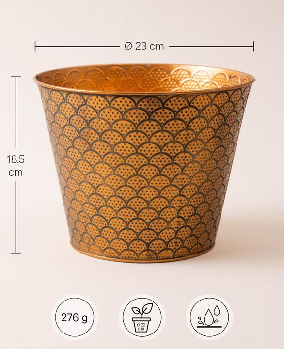 Produktbild Esmée Blumentopf / Übertopf Orient, Blech (23 cm)