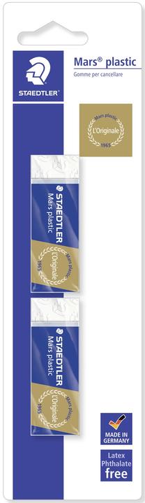 Actual product image Staedtler Mars plastic 526 50 eraser premium blister card with 2 erasers