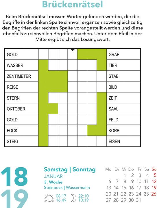 Produktbild Stefan Heine Gehirnjogging 2025 Tagesabreisskalender - 11,8x15,9 - Rätselkalender - Knobelkalender - (Kein Einband, Deutsch)