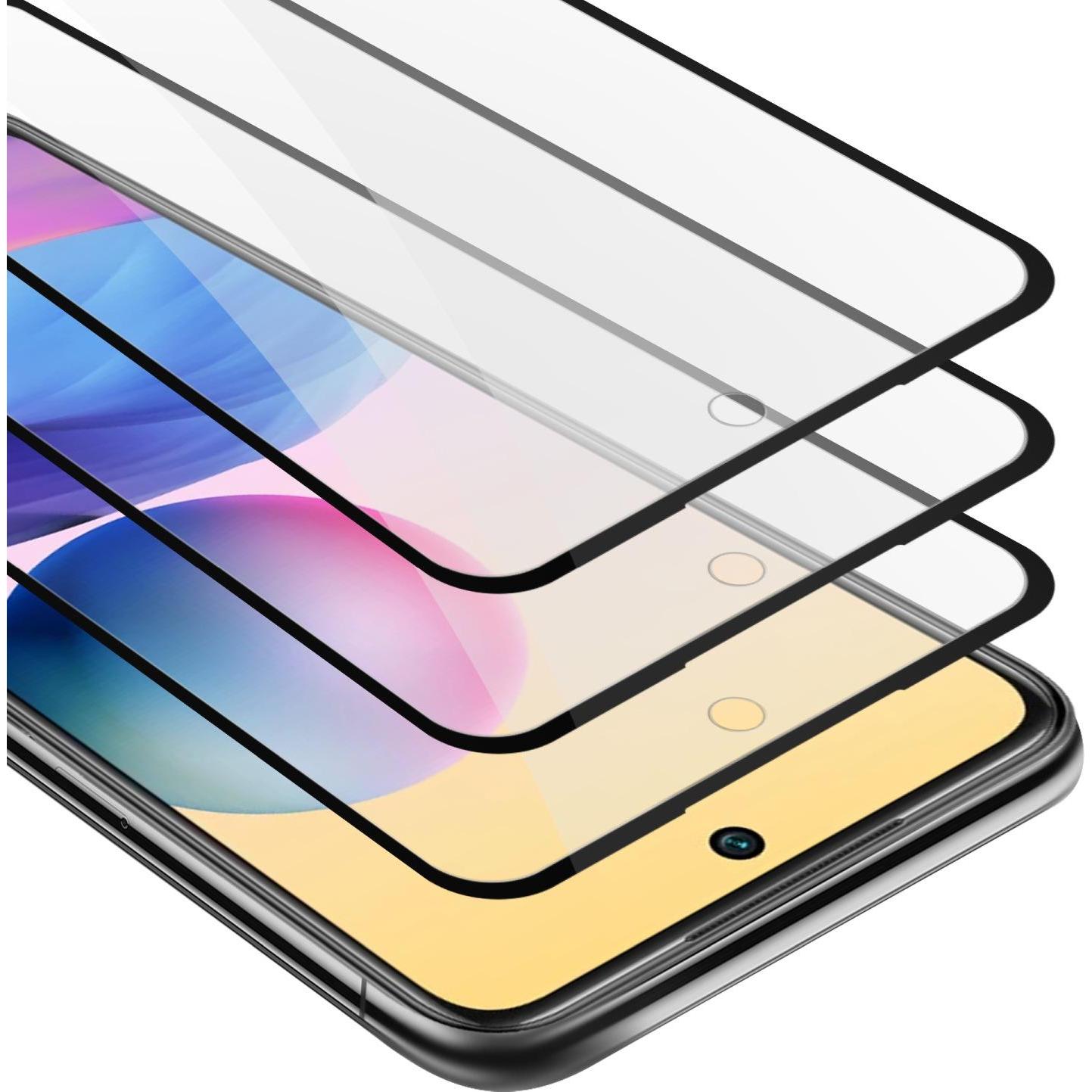 Cadorabo Vollbild Displayschutzglas (3 Stück, Xiaomi Redmi Note 10 5G, Xiaomi Poco M3 Pro 5G), Smartphone Schutzfolie, S...