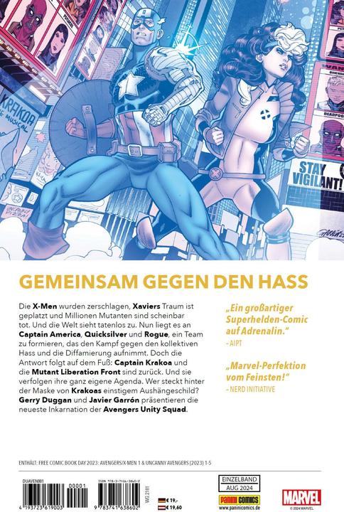 Produktbild Panini Uncanny Avengers: Aus dem Untergrund (Deutsch, Javier Garrón, Joshua Cassara, Emilio Laiso, Gerry Duggan, 2024)