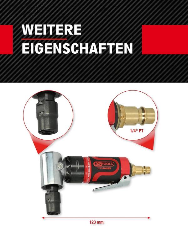 Actual product image KS Tools SlimPOWER mini air angle grinder, pneumatic, 19000 rpm