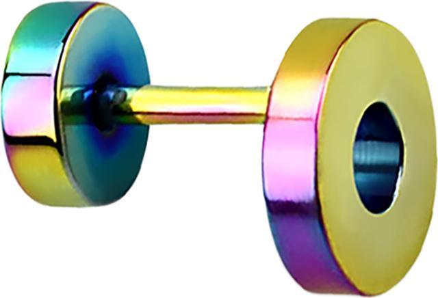 Produktbild Star Piercing Fake Tunnel Ohrring farbig (ohne Messing, Chirurgenstahl 316L)