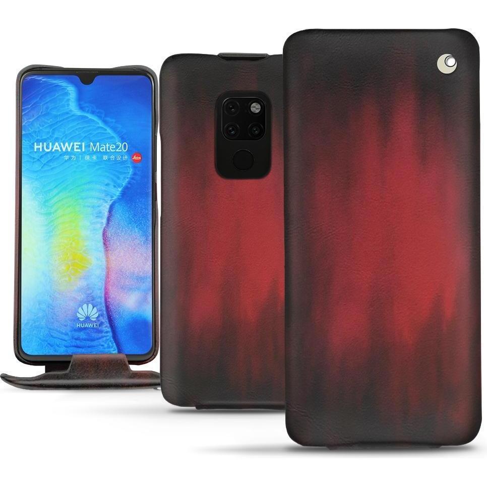 Noreve Lederschutzhülle vertikal (Huawei Mate 20), Smartphone Hülle, Rot