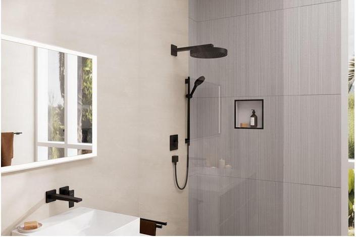 Image du produit hansgrohe HG Raccord de flexible FIXFIT SQUARE avec clapet anti-retour noir mat