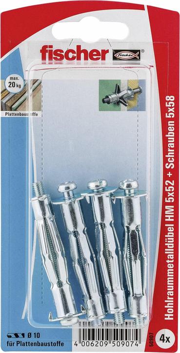 Produktbild Fischer Hohlraum-Metalldübel HM 5x52 S K (4 Stk.)