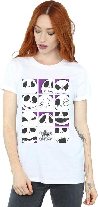 Immagine prodotto Disney Nightmare Before Christmas Many Faces Of Jack Squares Maglietta Ampia Donna (XL)