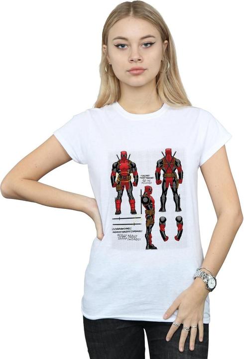 Actual product image Womens/Ladies Deadpool Action Figure Plans Cotton T-Shirt (XXL)