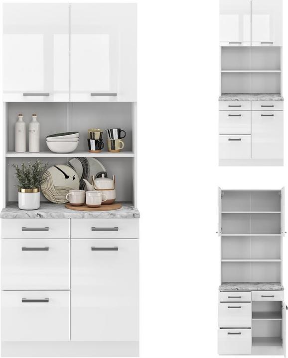 Actual product image Vicco Kitchen block R-Line, White High Gloss, 80 cm With worktop (80 x 60 x 206 cm)