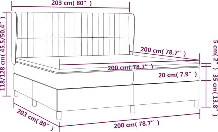 Image du produit vidaXL Boxspringbett (200 x 200 cm)