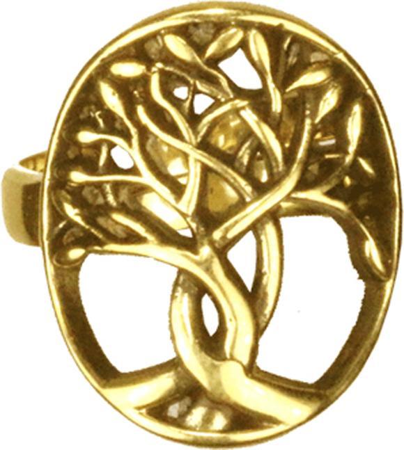 Produktbild Star Piercing Ring vergoldet Baum des Lebens (60)