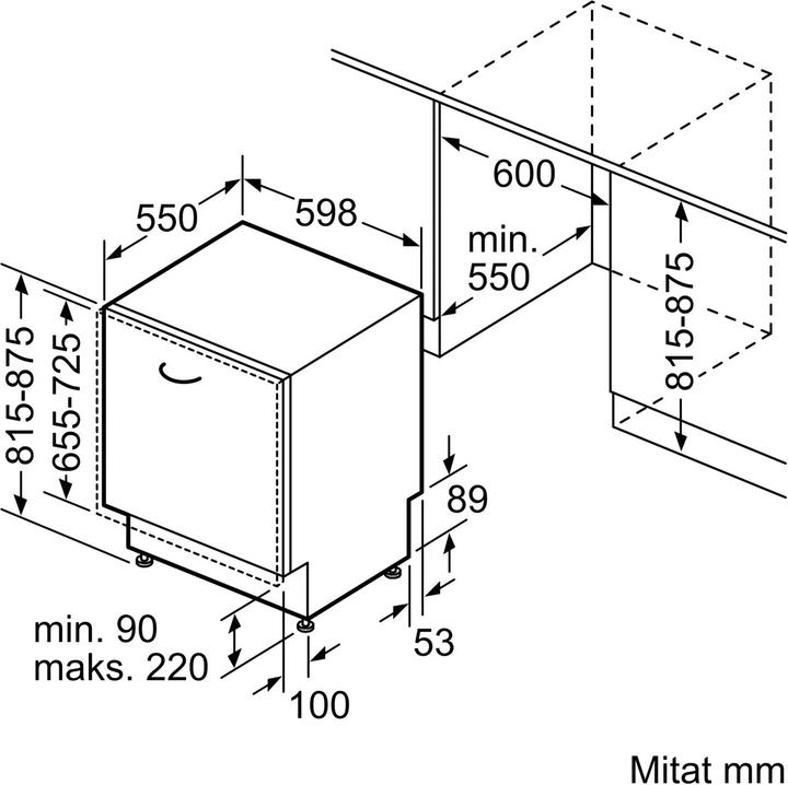 Image du produit Bosch Hausgeräte Série 2, Lave-vaisselle entièrement intégré, 60 cm, SMV2ITX09E