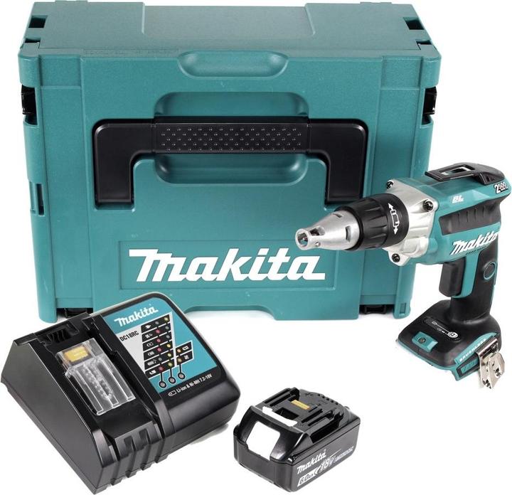 Produktbild Makita DFS 250 RG1J Akku Trockenbauschrauber 18 V Brushless + 1x Akku 6,0 Ah + Ladegerät + Makpac (Akkubetrieb)