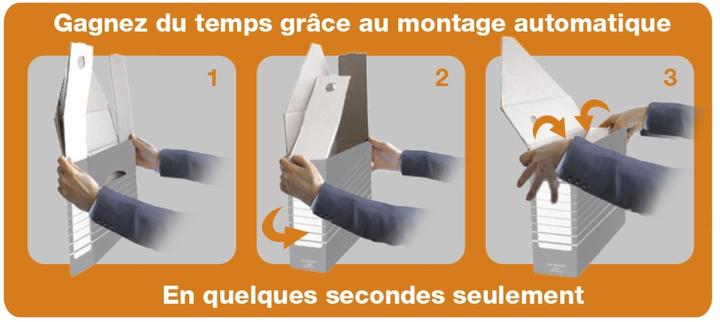 Actual product image Elba Archive box, width 100 mm, A4, white/grey strong, acid-free corrugated cardboard, automatic folding (A4)
