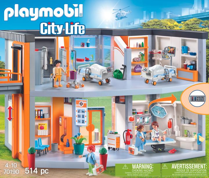Produktbild Playmobil Grosses Krankenhaus mit Einrichtung (70190, Playmobil City Life)