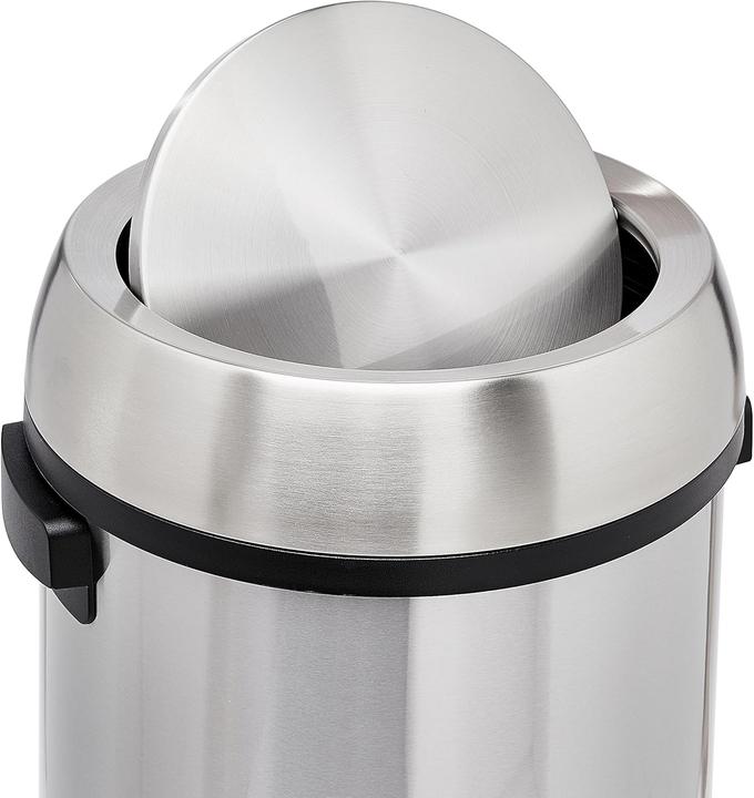 Actual product image Amazon Round Stainless Steel Trash Can with Swing Lid (65 l)