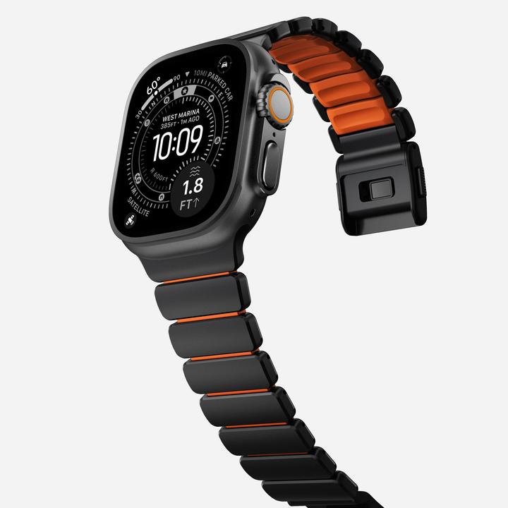 Actual product image Nomad Spartan Band Black Titanium Ultra Orange 49mm (FKM, Titanium, Titanium)