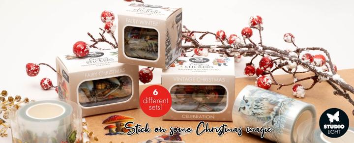 Actual product image art by marlene Christmas Stickers - Vintage Christmas "Celebrations" Essentials