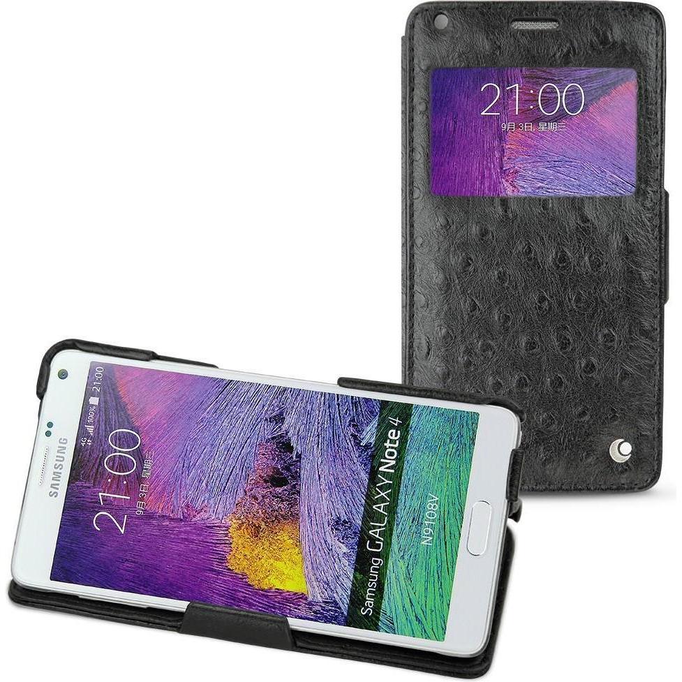 Noreve Lederschutzhülle horizontal (Samsung Galaxy Note 4), Smartphone Hülle, Schwarz