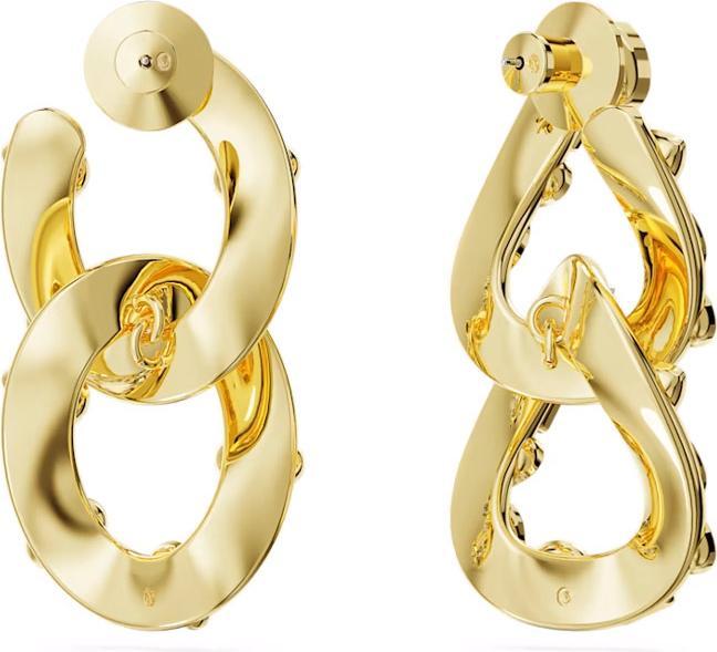 Actual product image Swarovski Dextera Creoles Various Cuts Intertwined Hoop White Gold (Swarovski Metal)