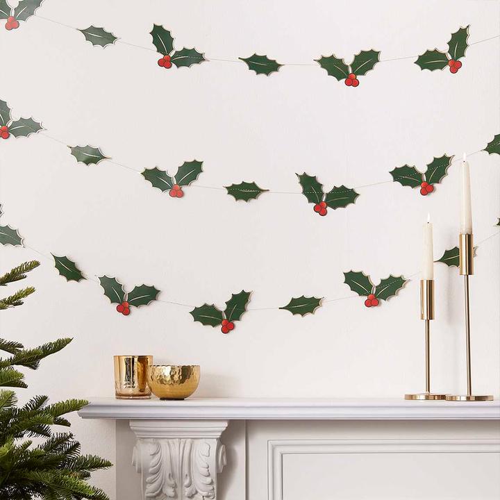 Image du produit Ginger Ray Guirlande de feuilles de houx