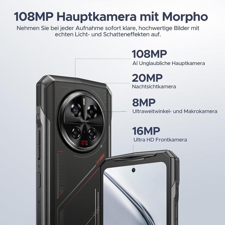 Immagine prodotto Doogee V40 (512 GB, Argento, Rosso, 6.78", Doppia SIM, 5G)