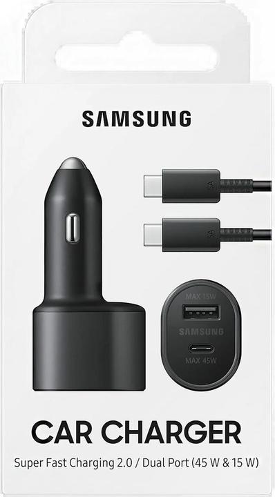 Actual product image Samsung DUAL FAST CAR CHARGER 45W & 15W EP-L5300XB BLACK