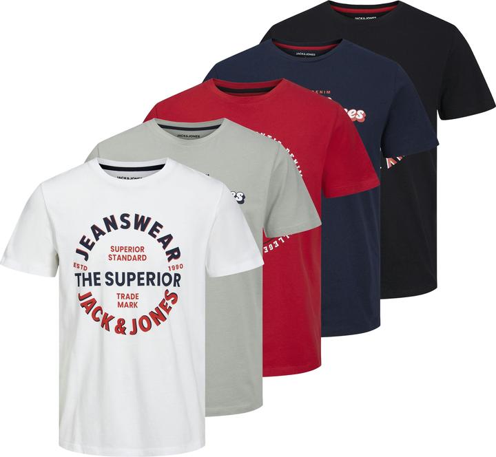 Produktbild Jack & Jones Jjandy Tee Ss Crew Neck 5pk Mp Pls (3XL)