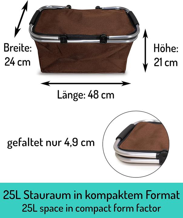 Actual product image e-Best Faltbarer Einkaufskorb mit Tragegriffen (3 Stück á 25L)