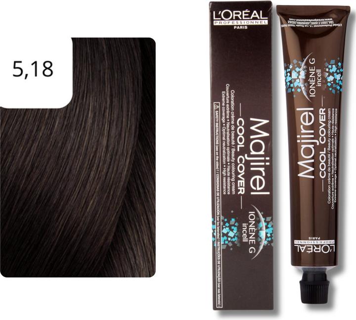 Image du produit L'Oréal Professionnel Majirel Cool Cover couleur de cheveux (5,18 Marron clair Cendré Moka)