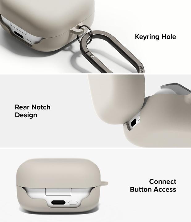 Produktbild Ringke - Silicone - Xiaomi Redmi Buds 4 Pro - Stone (Ladecase Hülle)