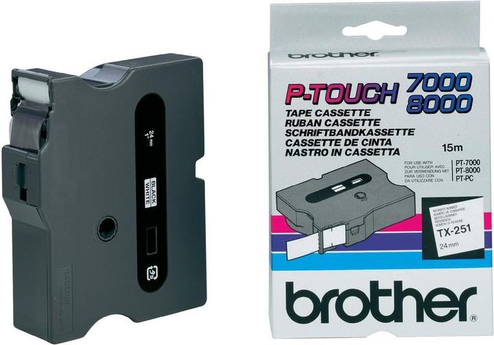 Produktbild Brother Tx-251 (2.50 cm, Weiss, Schwarz)