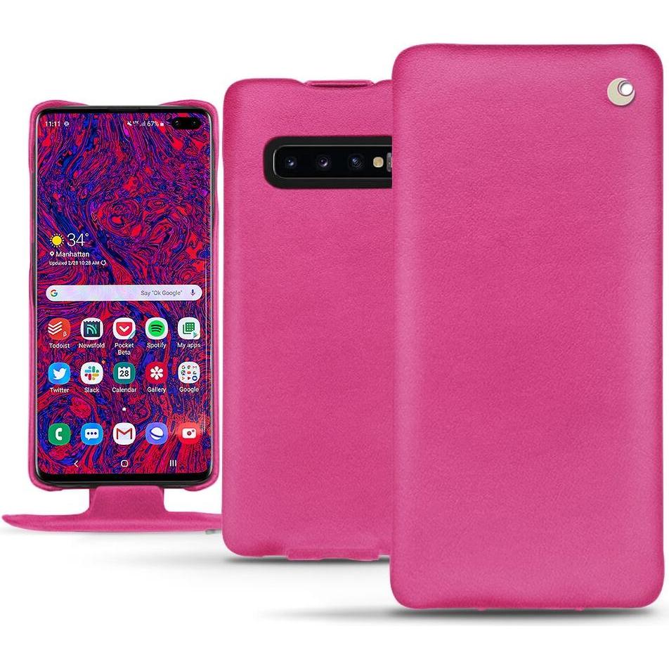Thumbnail - Noreve Lederschutzhülle vertikal (Samsung Galaxy S10+), Smartphone Hülle, Rosa