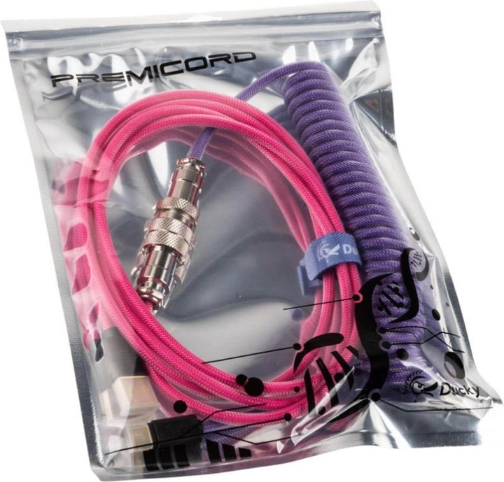 Actual product image Ducky Premicord Joker Spiral Cable, USB Type C to Type A (1.80 m, USB 2.0)