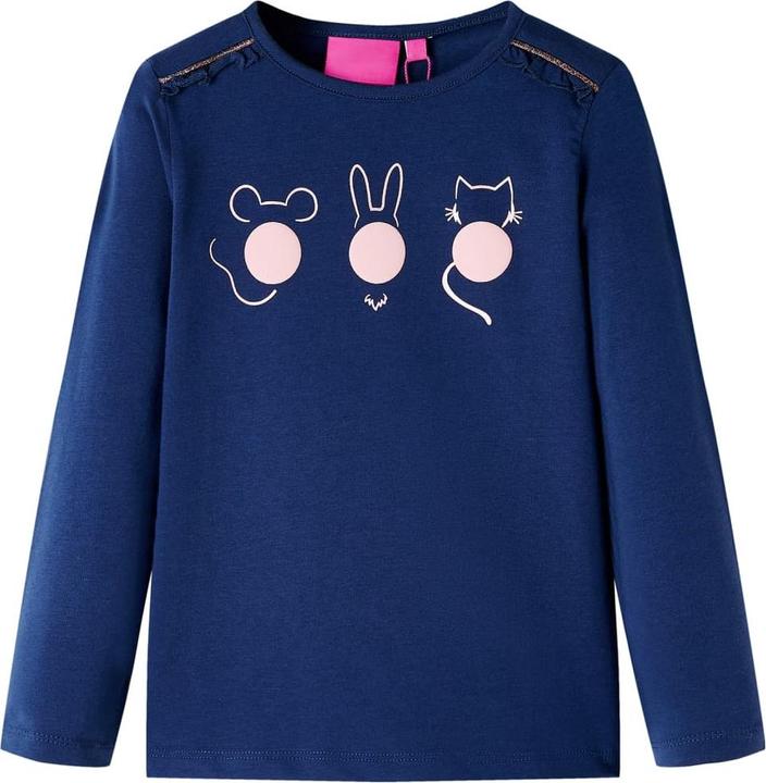Produktbild vidaXL Kinder-Langarmshirt Marineblau 116,Material: 95 % Baumwolle