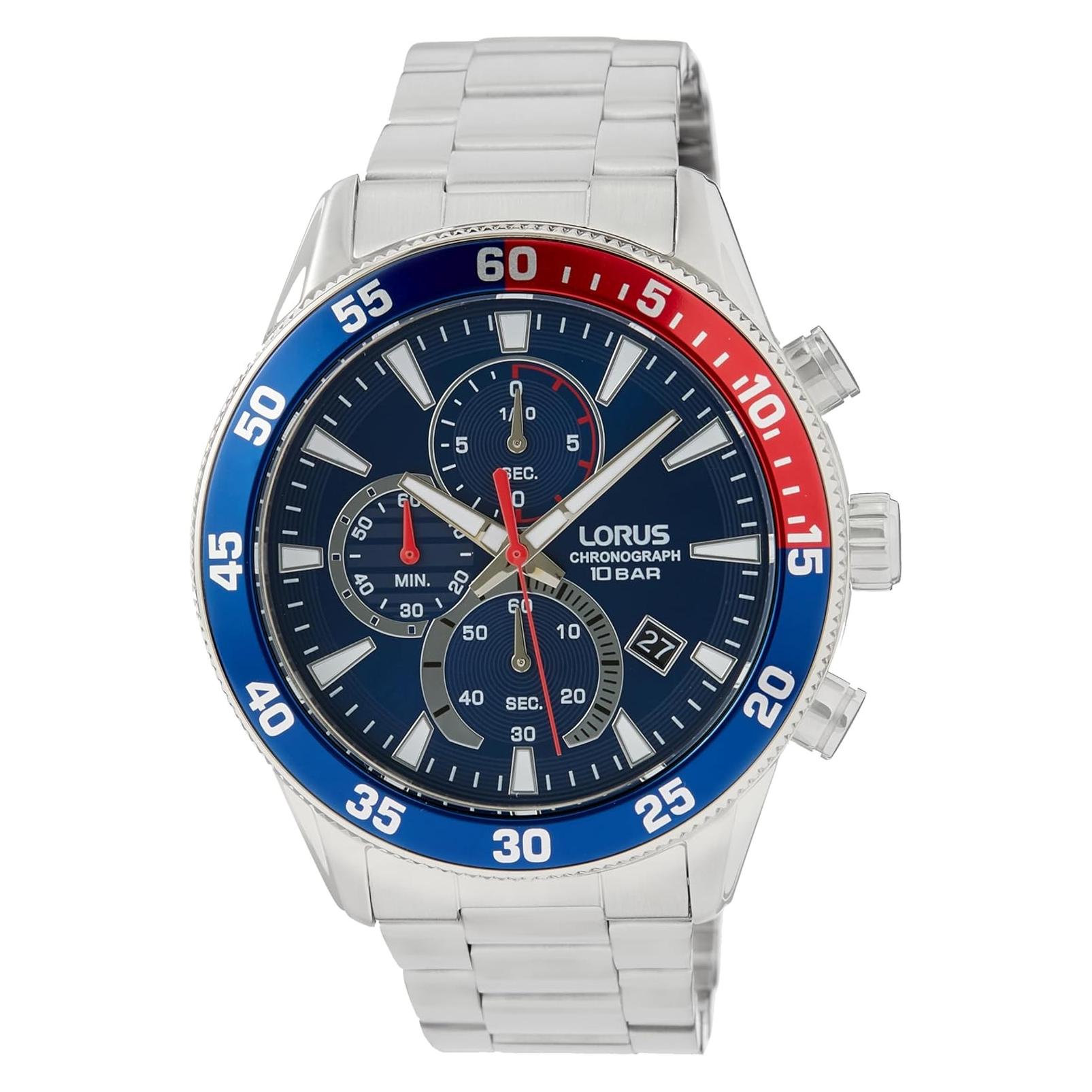 Lorus, Horloge, Sport, Blauw, (Chronograaf, 45 mm)