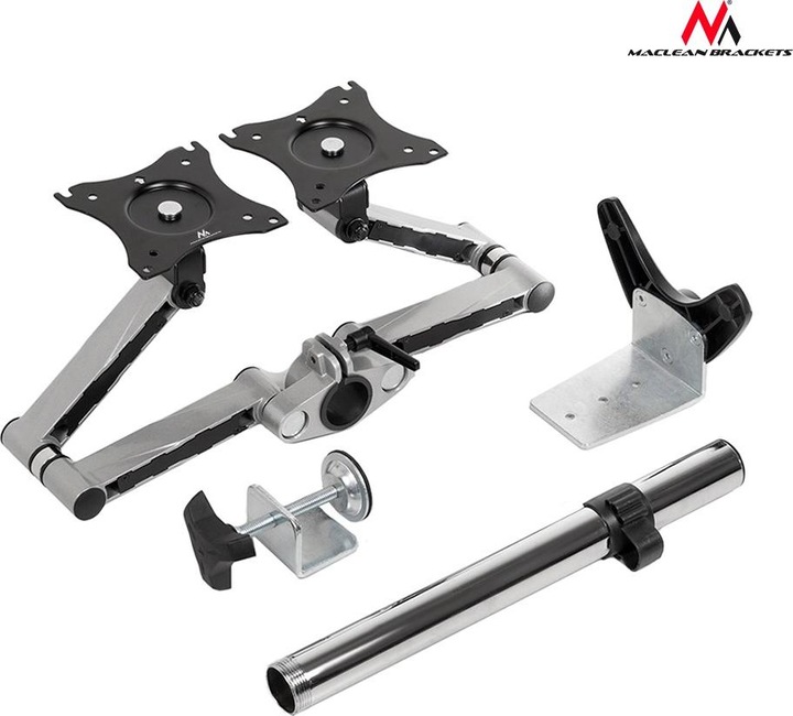 Produktbild Maclean MC-714 - VESA Monitor-/TV-Halter, 13-27", silber, 2x 8 kg (Tisch, 27.01")