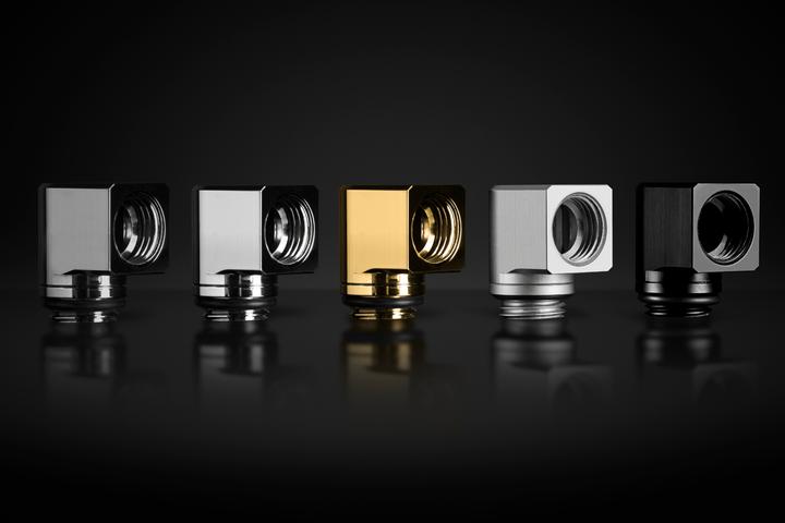 Produktbild EKWB EK-Torque Micro Adapter 90 Grad G1/4 Zoll AG auf G1/4 Zoll IG - drehbar, nickel