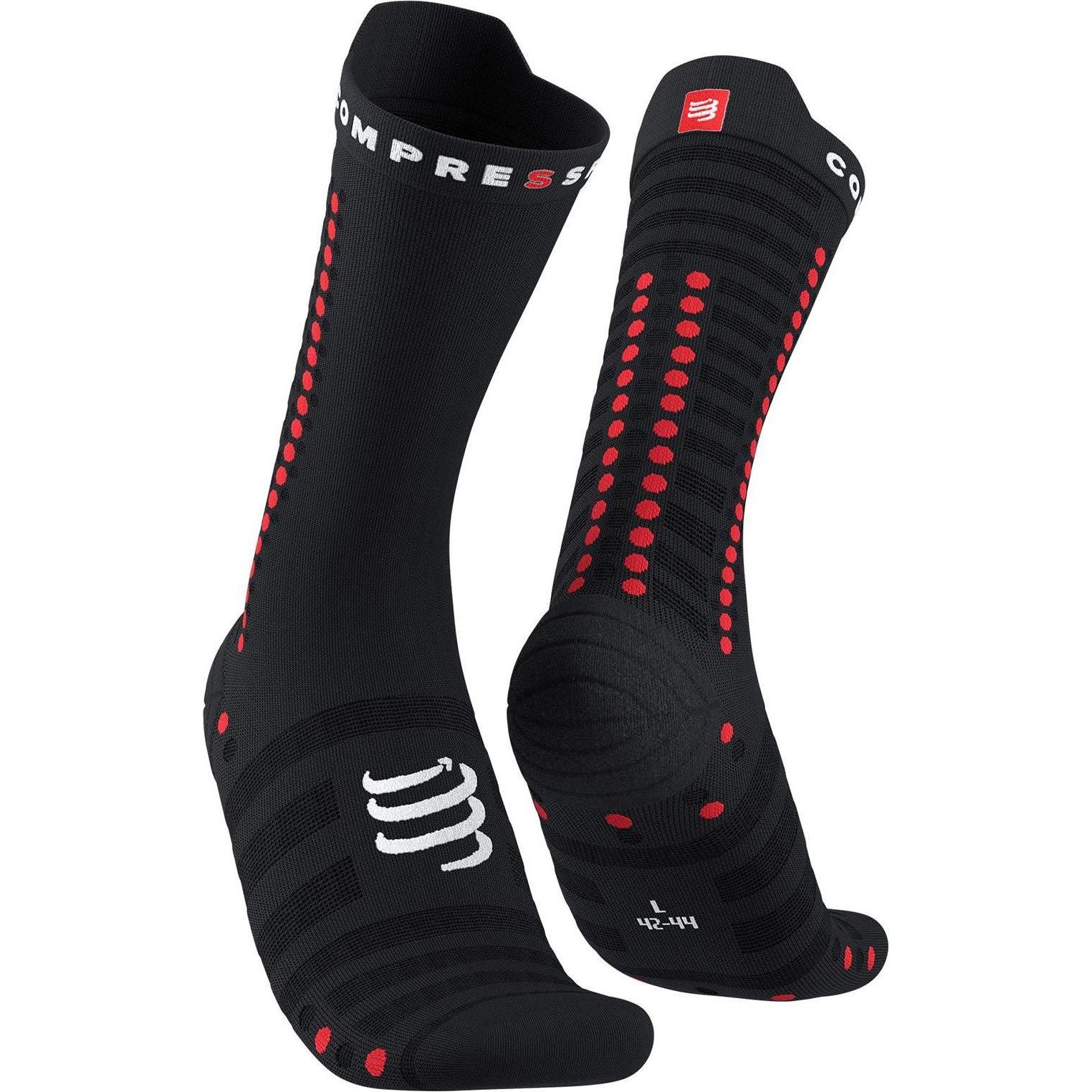 Compressport, Herren, Sportsocken, Pro Racing Socks v4.0 Bike (35 - 38), Schwarz, Rot