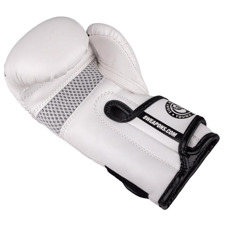 Actual product image 8Weapons Boxing Gloves, Kids, Unlimited 2.0, white-black, 4 Oz (4 OZ)