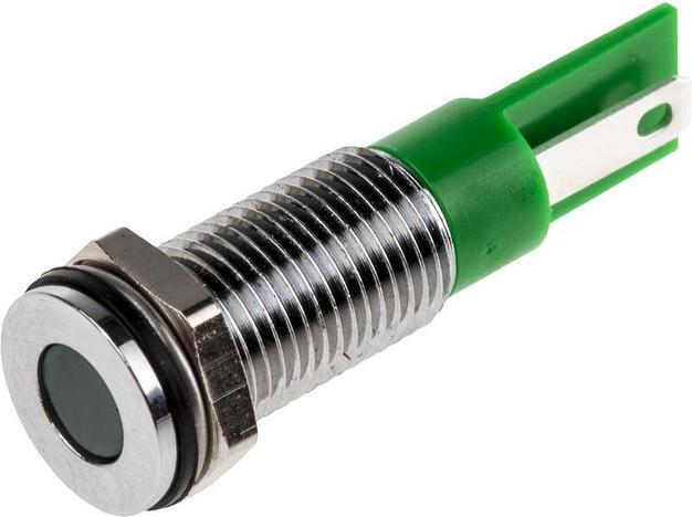 Produktbild RS PRO 8mm flush long bezel LED, green 6Vdc